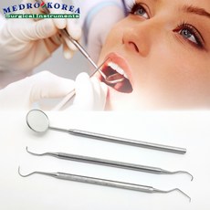 Medro-Korea 치석제거기 세트(샤프 블런트 치경 보광케이스) 스케일링 치과용기구 치경세트, 1개