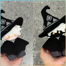 臺灣爆款 娃衣 棉花娃娃衣服 配飾 10cm光遇巫師蝙蝠鬥武士褲棉花娃娃玩偶公仔超萌超可愛禮物, 1個, 巫師帽蝙蝠鬥武士褲,10CM