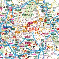 대한민국전도 전국여행지도 대한민국지도 코팅 - 우리나라 전국 도로 여행 전도