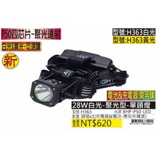 玩家級-H363- 28W白光-聚光型-單頭燈, 1個