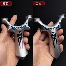 小怪獸鎖喉圓頭彈弓鈦閤金TC21大反曲飛虎叉扁皮筋彈工, 1個, 【拋丸】鎖喉飛虎8018