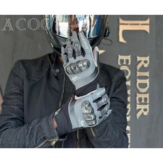 【ACOOL鞋庫文創】碳纖維防摔手套 重機騎乘手套 真皮 夏季透氣, G2306黑灰,S(手圍16-17)
