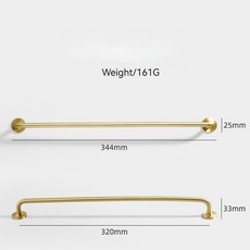 台灣出貨 黃銅櫥櫃拉手抽屜把手和把手衣櫃門把手拉手實心黃銅櫥櫃拉手梳妝台把手黃銅家具長柄, G-320mm, 1個