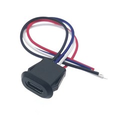 2Pin 4Pin USB 유형 C 커넥터 잭 암 카드 버클 포함 3A 고전류 충전 잭 포트 USB C 충전기 플러그 소켓 2P 4P, 4P-Black, 1pcs