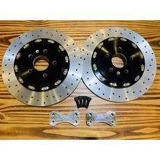 YLTECH 剎車碟盤組 適用 VW GOLF GTI/R, 黑色, 1個