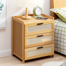 쿠리브 협탁 원목색 침대협탁 서랍장 낮은수납장, 원목