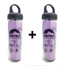 습식 스포츠 타올 대형 L사이즈 수영 등산 땀타올 1+1, 1세트, 퍼플+퍼플