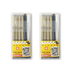 PIGMA 망가 6본 만화 그리기용 펜 세트, 혼합색상, 2세트