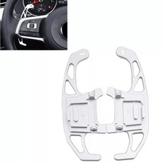 銀色 鋁合金 方向盤 換檔撥片 延長片 轉向 黏貼式 適用 15-20 GTI Golf MK7 R, 1個