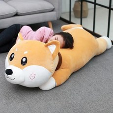 대형 시바견 인형 강아지 수면 베개 애착인형 여자친구 선물, 슈퍼 봉제 (둥근 눈), 1.5m, 3박스