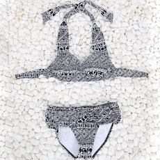 VERAF 圖騰印花綁帶泳衣+泳褲套裝 622F