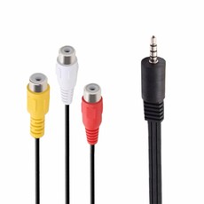 2.5mm轉RCA AV影音轉接線, 1個, 1分3AV影音轉接線2.5mm轉RCA線, 1分3AV影音轉接線2.5mm轉RCA線