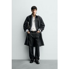ZARA 왁스 마감 트렌치 코트 - 블루 542262