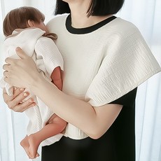 아이레빗 무형광 순면 엄마 턱받이 + 수유 패드 세트 침받이 앞치마 트림패드, 1개, 1개입, 아이보리