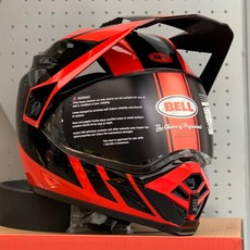 Riderment BELL MX-9 ADV MIPS 紅色警戒 越野鳥帽, 1個, L, 紅色