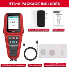 HABOTEST HT616 자동차 페인트 두께 게이지 0.1 마이크론 0-1500UM Fe & 데이터 측정기 코팅 도구, 01 HT616