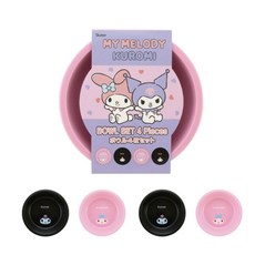 리에스 산리오 마이멜로디 쿠로미 어린이 보올 그릇 4종 세트 플라스틱그릇, 단일, 1개