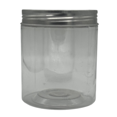 銀蓋透明塑膠罐 530ml，44入超值組，食品級塑膠材質，密封防潮，廚房收納好幫手, 1個