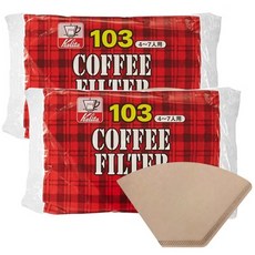 칼리타 커피필터 103(NK) 브라운 여과지 4~7인용, 2세트, 100개입