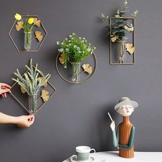 키밍 철제 벽걸이 화병 꽃병 세트 4종 인테리어 소품 fra+06417TV, 마름모