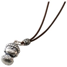 真愛鍊Cherish《贈禮盒提袋》S999足銀彌勒佛項鍊 佛教彌勒佛吊墜 編織鏈 宗教項鍊