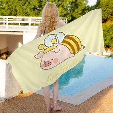 피그 룰루 블랭킷 건조 비치 타월 대형 프린팅 초흡 풀, C. z2