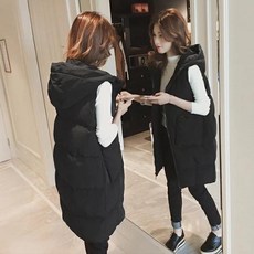 【shiny藍格子】純色拉鍊口袋長版連帽背心外套 隨性百搭 (M~4XL)