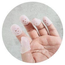 둘픽 미끄럼방지 골무 사무용골무 은행 학교 사무실, 반투명, 10개, L