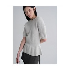 브랜드정품 에잇세컨즈 8SECONDS 밑단 러플 반팔 풀오버 라이트 그레이 323704