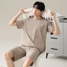 ANYOU 남자 여름 잠옷 모달 가택 겉으로 입을 수 있는 세트