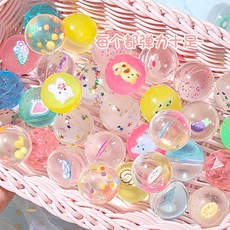 臺灣出貨 透明彈力球32號彈力球跳跳球實心橡膠彈跳球蹦蹦球小玩具網紅, 80個水晶彈跳球, 1個