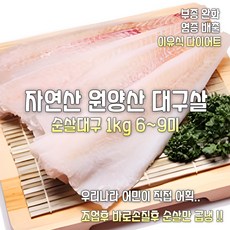 [산지직송] 자연산 원양산 순살대구 1kg 6~9미. 2kg 12~17미 손질대구 대구포 급냉대구 민대구 대구필렛 캠핑장 선물용 업소용 가정용, 1박스, 순살대구 대구포 1kg 6~9미