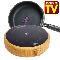 TV 라이브 홈쇼핑방송중 키친플라워 1구 우드 원형 인덕션 + 프라이팬 증정