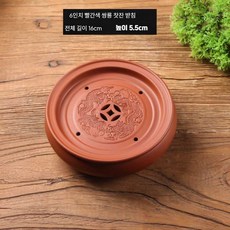 원형 차판 차 트레이 퇴수기 세라믹 가정용 차반, 레드 더블 드래곤 6인치 16cm, 상세페이지 참고, 1개