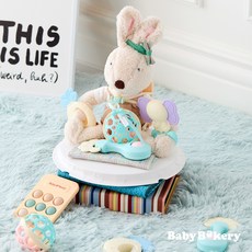 [출산선물백일돌선물] 아기 베프 바니애착인형과 딸랑이 치발기 6종 선물세트 (출산백일돌선물) (베이비베이커리 본사/오후5시 이전 주문건 당일출고), 1개, 블루