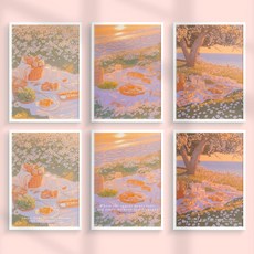 피크닉 가을 석양 노을 아트 디자인 감성 인테리어 포스터 액자미포함, 7.어울림의순간, A4(210X297mm)
