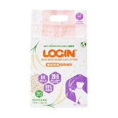 LOGIN 洛格 強效除臭稻殼貓砂 1.5mm, 2.5kg, 1包, 無香精