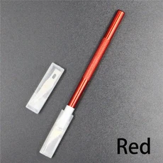 금속 손잡이 미끄럼 방지 나이프 칼날 6 개 메스 커터 멀티 컬러 조각, 04 red