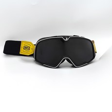 오토바이 빈티지 안경 방풍 고글 선글라스 바이크 헬멧 라이딩 보호, 블랙 프레임 그레이 필름 - 블랙 벨트 고글 교체용 투