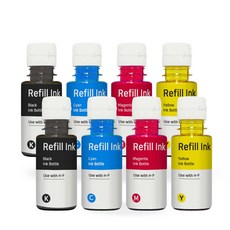 [호환] 삼성 INK-K610 SL-J1560W T1670W T1672W T1677W T1680W T2170W T2270FW 재생 무한 리필 잉크 8개, 검정+파랑+심홍+노랑 4색 2 SET