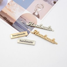 핸드메이드 금속라벨 메탈라벨, 사각-골드, 1개, 골드