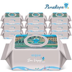 페넬로페 본보야지 루브르 아기물티슈 캡형, 70g, 70매, 10개