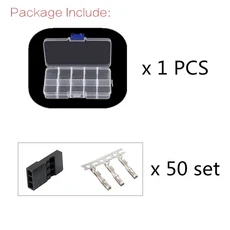 DIY 서보 연장 케이블 JR/Futaba 커넥터 RC 로봇 비행기 자동차 서보 ESC 용 2.54 터미널 포함 암/수 플러, 01 Male x50 Ordinary