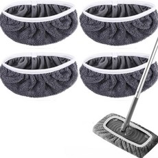 극세사 걸레 10개입 흡수성 스폰지 패드 가능 재사용 플랫 교체용 호환 청소, Dark Gray6pcs