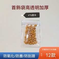 首飾袋 密封袋 透明 加厚 防氧化收納袋, 1套, 100個裝