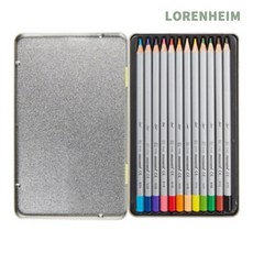 로렌하임 모나미 바우하우스 색연필 12색 틴케이스 1개입 학습문구