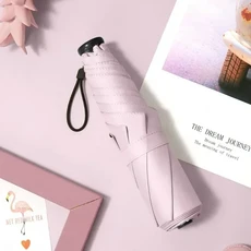 접는 우산 탄소 섬유 안티 UV 비 태양 우산 유행 휴대용 방풍 램프 여성과 남성 양산 우산, 01 금속섬유 복합재, 01 6천, 07 Pink