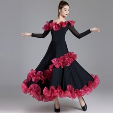 스포츠 왈츠 댄스원피스 여성 모던 사교 라인 라틴 JoYouth