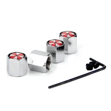 4Pcs 우산 회사 도난 방지 자동차 바퀴 타이어 밸브 모자 타이어 림 줄기 커버 오토바이 트럭 액세서리에, 02 Anti Theft Silver