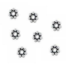 100개 티베트 실버 데이지 스페이서 메탈 비즈 5mm ~ 100pcs Tibetan Silver Daisy Spacer Metal Beads 5mm ~ Jewelry Findi